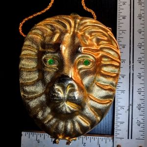 Harry Rosenfeld Lion Face Gilt Shoulder Bag, ca. 1970